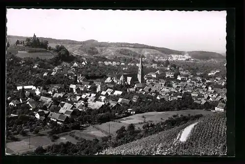 AK Kappelrodeck, Ortsansicht aus der Ferne mit Blick auf die Kirche