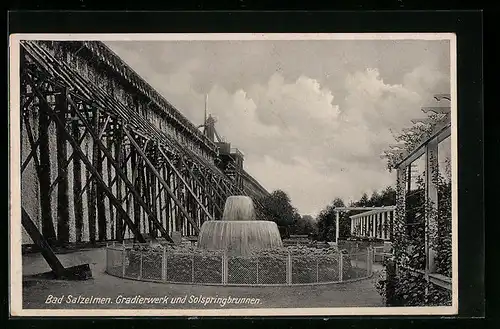 AK Bad Salzelmen, Gradierwerk und Solspringbrunnen