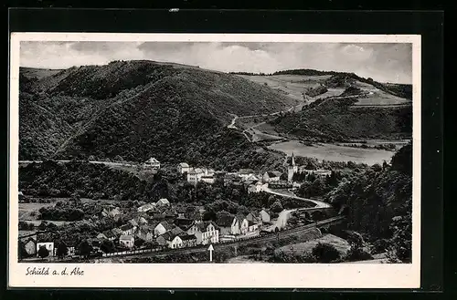 AK Schuld /Ahr, Ortsansicht, Hotel Falkenberg