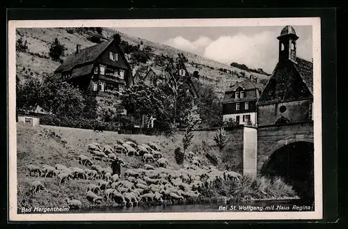 AK Bad Mergentheim, bei St. Wolfgang mit Haus Regina