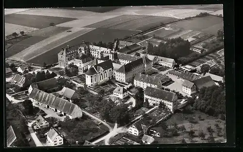 AK Siessen b. Saulgau, Kloster aus der Vogelschau