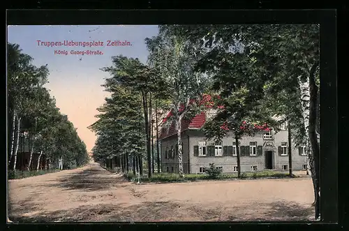 AK Zeithain, Truppen-Uebungsplatz, König Georg-Strasse