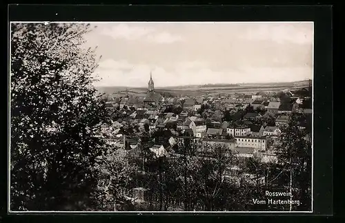 AK Rosswein, Ortsansicht mit Blick auf die Kirche vom Hartenberg gesehen