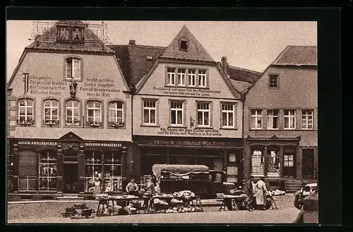 AK St. Wendel, Häuser mit Bekenntnissprüchen am Domplatz