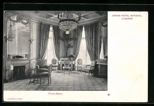 AK Lucerne, Privat-Salon, Grand Hotel National