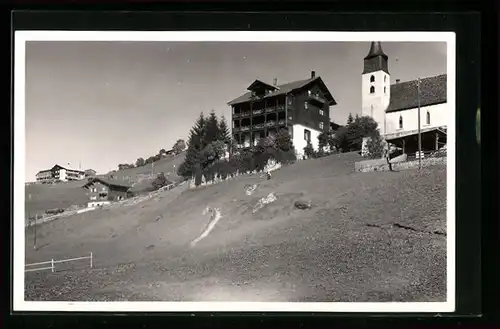 AK Pany, Hotel Kurhaus und Kirche