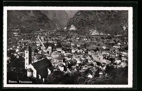 AK Biasca, Ortsansicht im Panorama
