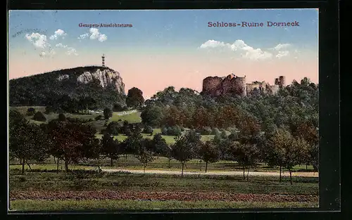 AK Dorneck, Schloss-Ruine, Gempen-Aussichtsturm