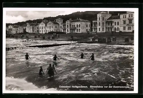 AK Heiligendamm, Strandleben vor der Kurpromenade