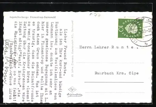 AK Finnentrop-Bamenohl, Blick auf die Jugendherberge