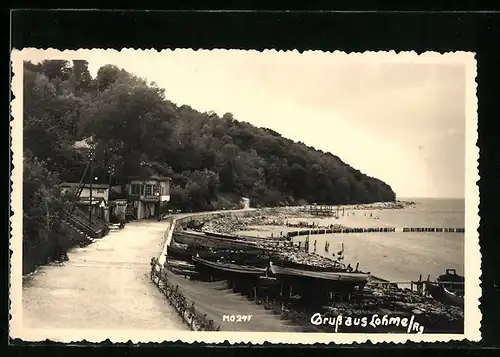 AK Lohme /Rügen, Strandpartie mit Booten u. Restaurant