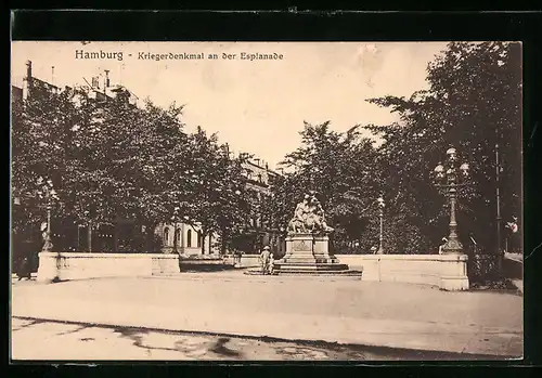 AK Hamburg-Neustadt, Kriegerdenkmal an der Esplanade