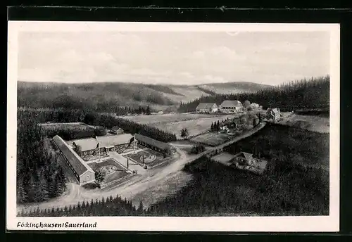 AK Föckinghausen /Sauerland, Ortsansicht aus der Vogelschau