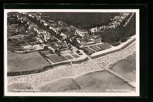 AK Brunshaupten, Ortsansicht und Strand vom Flugzeug aus