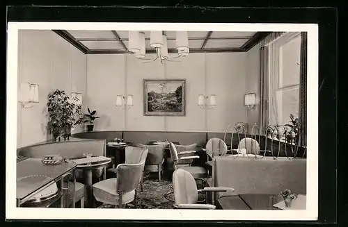 AK St. Blasien (Schwarzwald), Cafe Pension Post, Innenansicht
