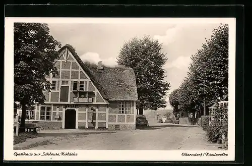 AK Otterndorf /Niederelbe, Gasthaus zur Schleuse, Nöldeke