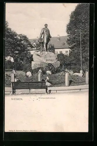 AK Siegen, Blick zum Bismarckdenkmal