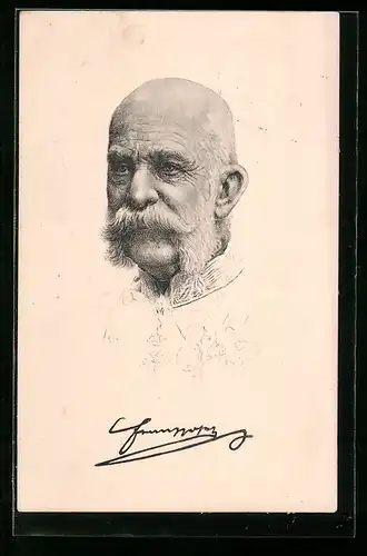 Künstler-AK Kaiser Franz Josef I. von Österreich in Uniform