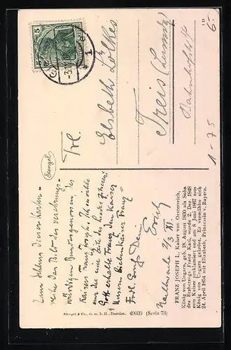 Künstler-AK Kaiser Franz Josef I. von Österreich in Uniform