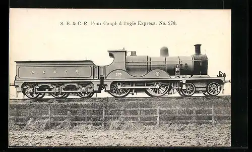 AK S.E. & C.R. Four Coupled Bogie Express No. 278, englische Eisenbahn