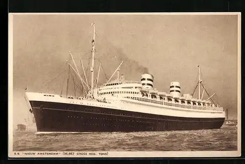 AK Passagierschiff S.S. Nieuw Amsterdam in voller Fahrt