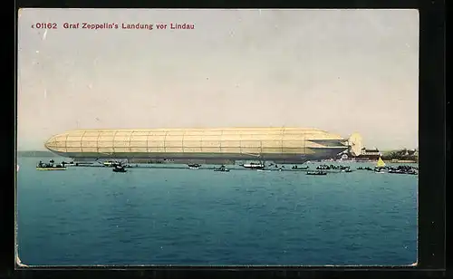 AK Lindau i. B., Landung eines Zeppelinschen Luftschiffes