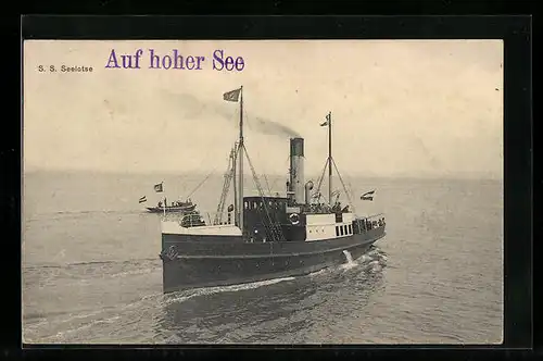 AK Dampfer SS Seelotse nimmt Fahrt auf