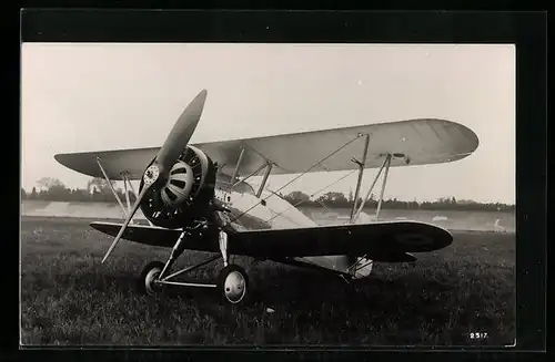 AK Britisches Doppeldecker-Flugzeug