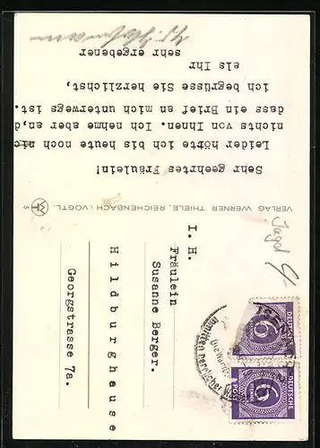 AK Hirsch und Hirschkuh auf einer Waldlichtung im Gebirge