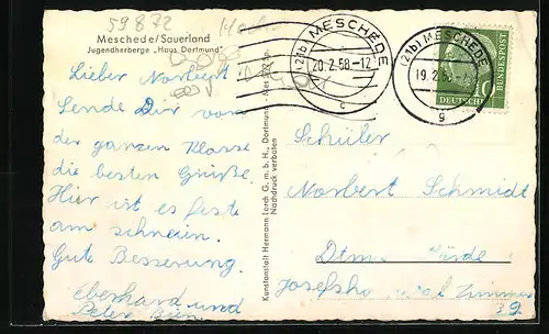 AK Meschede /Sauerl., Jugendherberge Haus Dortmund