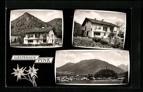AK Ruhpolding, Pension Gästehaus Pink, Zinnkopfstrasse 1, Ortsansicht
