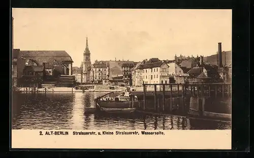 AK Berlin, Stralauer und Kleine Stralauer Strasse, Wasserseite