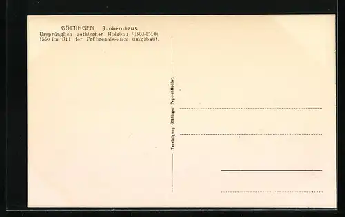 AK Göttingen, Junkernhaus am Strasseneck