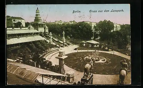 AK Berlin-Halensee, Lunapark, Brunnenanlage