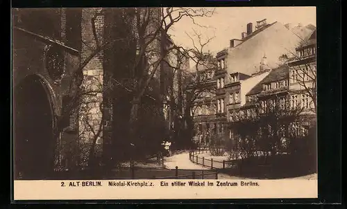 AK Berlin, Blick auf den Nikolai-Kirchplatz