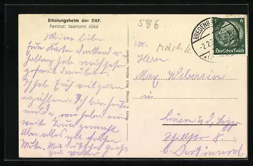 AK Iserlohn, Erholungsheim der DAF aus der Vogelschau