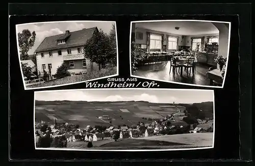AK Windheim, Panorama, Haus Silberhütte, Innen- und Aussenansicht