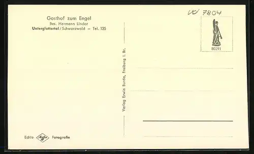 AK Unterglottertal /Schwarzwald, Gasthaus Engel bei Sonnenschein