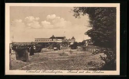 AK Brunshaupten, Strand mit den Bädern