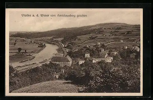 AK Vlotho a. d. Weser, Ortsansicht vom Amtshausberg
