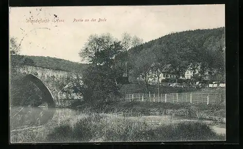 AK Wendefurth i. Harz, Partie an der Bode