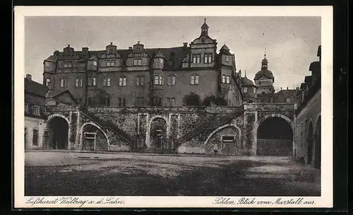 AK Weilburg a. d. Lahn, Schloss, Blick vom Marstall aus