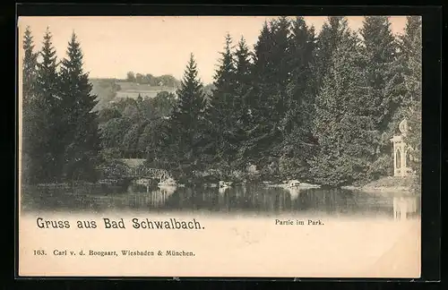 AK Bad Schwalbach, Partie im Park