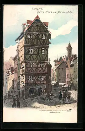 AK Nürnberg, altes Haus am Panierplatz