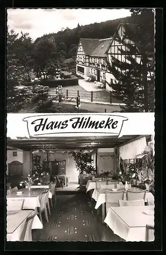 AK Saalhausen /Sauerland, Pension Kuhlmann, Haus Hilmeke, Innenansicht