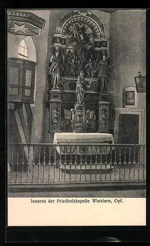 AK Winklarn /Opf., inneres der Friedhofskapelle