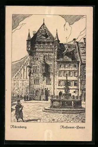 Künstler-AK Nürnberg, Nassauer-Haus