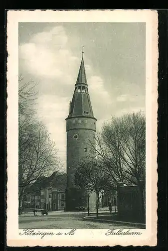 AK Kitzingen / Main, Strassenpartie am Falterturm