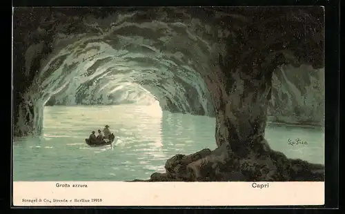 Lithographie Capri, Grotta Azzurra