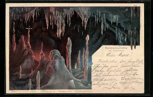 AK Inneres der Hermannshöhle bei Rübeland